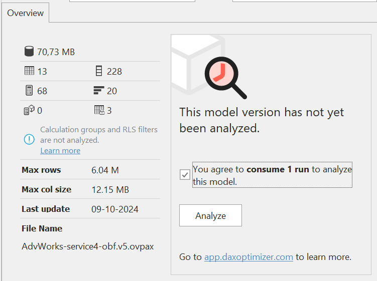 Dax Optimizer Analyze