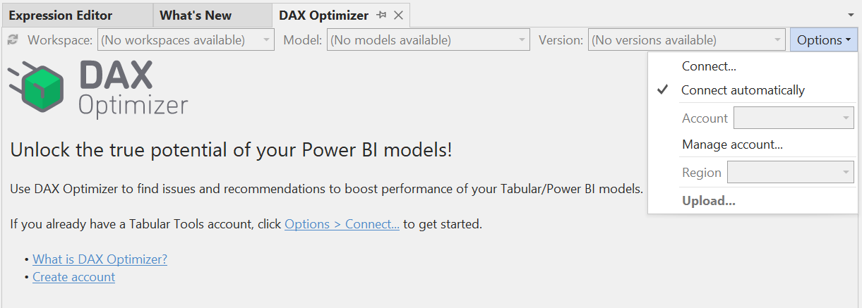 Dax Optimizer View