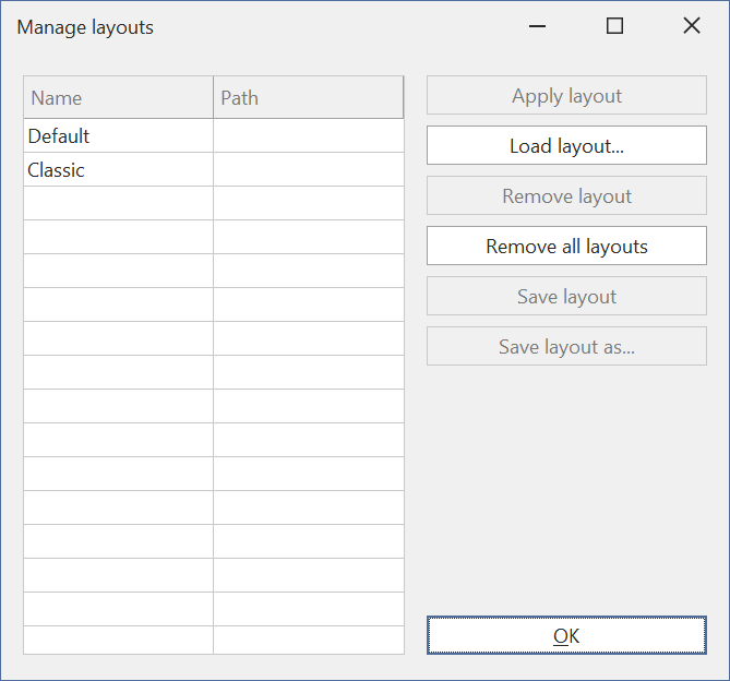 Manage Layouts