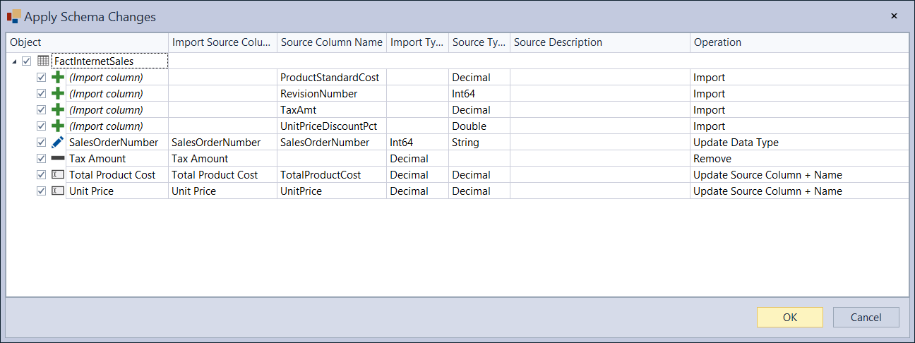 Schema Compare Dialog